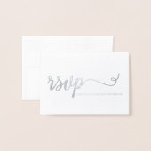 Carte Dorée Anniversaire du Mariage d'argent RSVP (Devant avec enveloppe)