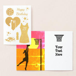 Carte Dorée Anniversaire du Netball Gold Dress