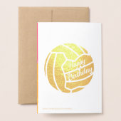 Carte Dorée Anniversaire du Netball Gold Dress (Derrière avec enveloppe)