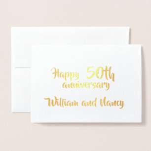 Carte Dorée Anniversaire Personnalisé Nombre Années Mariage Or