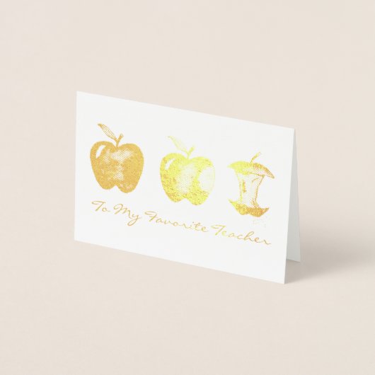 Carte Dorée Apple pour l'école de professeurs préférée (Devant)