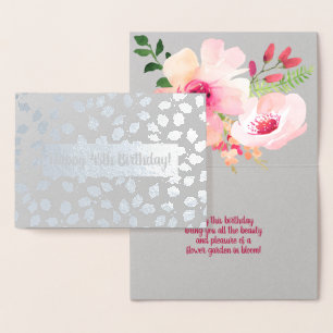 Carte Dorée Aquarelle Florale Personnalisée Anniversaire/Toute