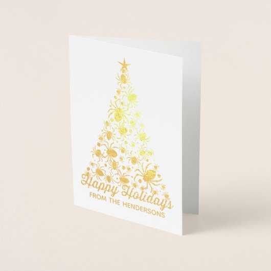 Carte Dorée Arbre de Noël (Devant)