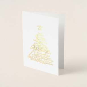 Carte Dorée Arbre de Noël Arbre d'or Noir Nuage