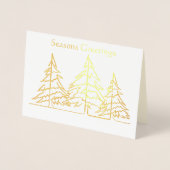 Carte Dorée Arbre de Noël graphique Art Déco Photo Noël  (Devant)