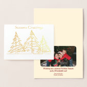 Carte Dorée Arbre de Noël graphique Art Déco Photo Noël  (Affichage)