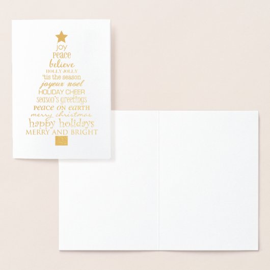 Carte Dorée Arbre de Noël joyeux (Affichage)