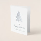 Carte Dorée Arbre de Noël moderne | Joyeuses Fêtes Salutations (Devant)