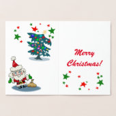 Carte Dorée Arbre de Noël stylisé (Intérieur)