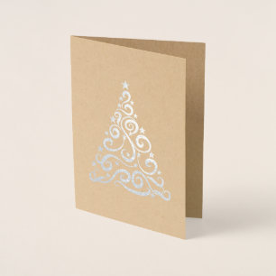 Carte Dorée Arbre de Noël Swirl Belle