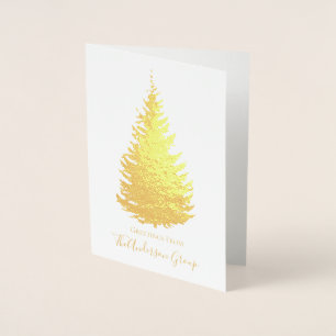Carte Dorée Arbre de pin à huile d'or simple avec signature