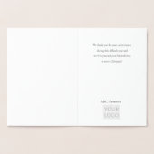 Carte Dorée Arbre rustique argenté de Noël dessiné à la main (Intérieur)