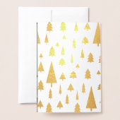 Carte Dorée Arbres de Noël Abstraits motif Joyeux Fêtes (Derrière avec enveloppe)