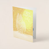 Carte Dorée Arbres de Noël Bleus Épinette Originale Pin Fir (Devant)