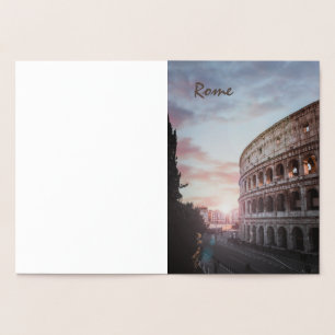 Carte Dorée Architecture antique Rome coucher de soleil ville