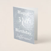 Carte Dorée Argent de base 3e anniversaire + Nom personnalisé (Devant)