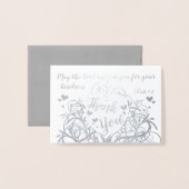 Carte Dorée Argent Foil Swirl Arbre Merci Bible Verse (Devant avec enveloppe)