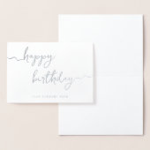 Carte Dorée Argent Signature Script Business Anniversaire (Affichage)