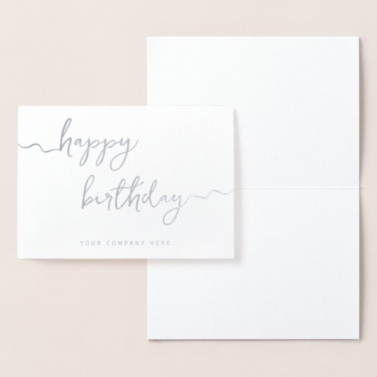 Carte Dorée Argent Signature Script Business Anniversaire (Affichage)