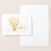 Carte Dorée Arrangement Coeurs et Fleurs encadrés (Affichage)