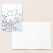 Carte Dorée Art de l'éléphant floral (Affichage)