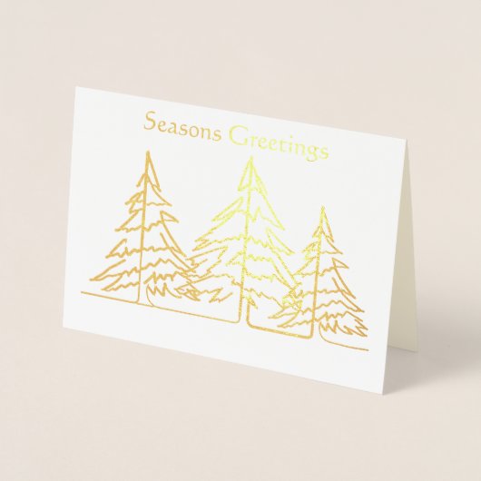 Carte Dorée Art déco graphique Arbre de Noël Photo Noël (Devant)