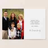 Carte Dorée Art déco Joyeux Noël photo de famille (Intérieur)