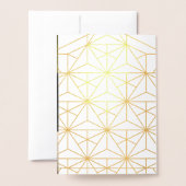 Carte Dorée Art déco Joyeux Noël photo de famille (Derrière avec enveloppe)