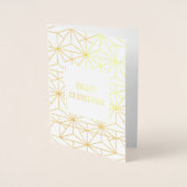 Carte Dorée Art déco Joyeux Noël photo de famille (Devant)