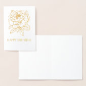 Carte Dorée art en ligne de fleur de pivoine (Affichage)