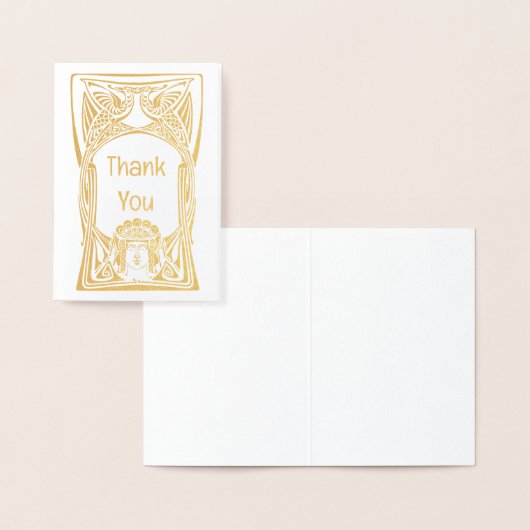 Carte Dorée Art Nouveau Peacock lady (Affichage)