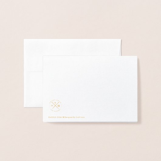 Carte Dorée Artisanat d'impression à billes de fils (Derrière avec enveloppe)