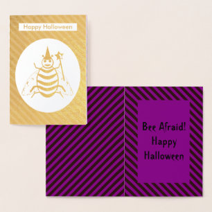 Carte Dorée Assistant Abeille magique d'Halloween Purple et ba