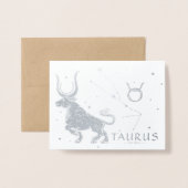 Carte Dorée Astrologie zodiaque élégante | Taurus Anniversaire (Devant avec enveloppe)