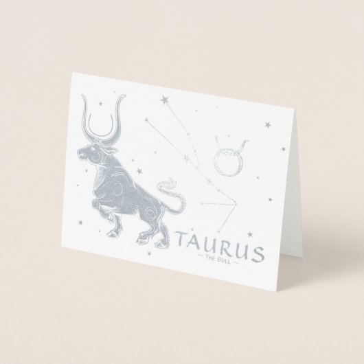 Carte Dorée Astrologie zodiaque élégante | Taurus Anniversaire (Devant)