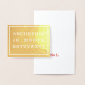 Carte Dorée Aucun L Gold ou Silver White Bordure Noël (Affichage)