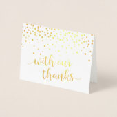 Carte Dorée Avec Notre Merci Mariage Photo Gold Foil Merci (Devant)
