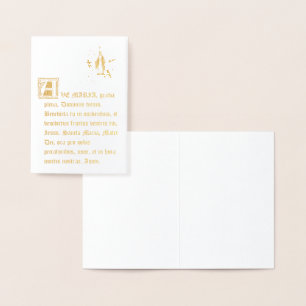 CARTE DORÉE AVENUE MARIA DANS LE LATIN NOTRE DAME OF GRACE