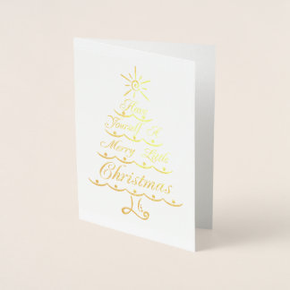 Carte Dorée Ayez un joyeux petit Noël