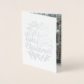 Carte Dorée Ayez une photo de calligraphie de Noël Holly Jolly (Devant)