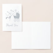 Carte Dorée Baby shower de Chien Dalmatien gris chiot (Affichage)