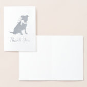 Carte Dorée Baby shower de chien taureau rose (Affichage)