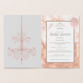 Carte Dorée Baby shower de script or Blush Diamond Rose (Intérieur)