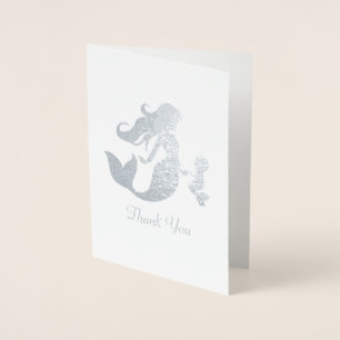 Carte Dorée Baby shower de sirène sous le pastel marin