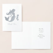 Carte Dorée Baby shower de sirène sous le pastel marin (Affichage)