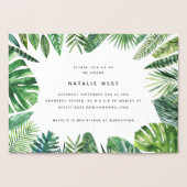 Carte Dorée Baby shower en feuille de palme d'aquarelle tropic (Intérieur)