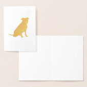 Carte Dorée Baby shower Pitbull de Chien à Puce d'Or (Affichage)