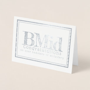 Carte Dorée Bacheliers en milieu de femmes félicitations foil