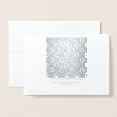 Carte Dorée Bagues à points Polka blancs sur argent brillant (Derrière avec enveloppe)