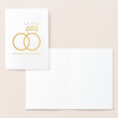 Carte Dorée Bagues de diamant de couple de mariage Félicitatio (Affichage)